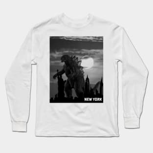 godzilla attacks new york city Long Sleeve T-Shirt